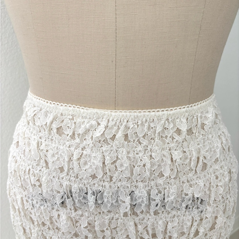 DÔEN Rachelle Salt Lace Midi Skirt NWT Cream Luxury Elastic Waist Collectible L - Picture 4 of 9